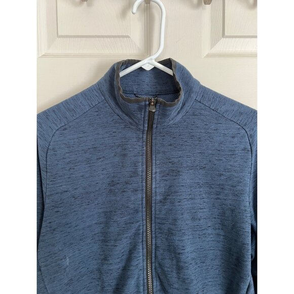 Hill City Full Zip Athletic Jacket Heather Dark Blue Mens Medium Athletic Active - Picture 2 of 8